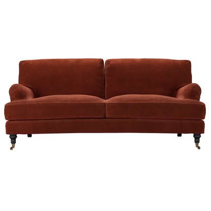 Bluebell 3 Seat Sofa (breaks down) in Deep Coral Cashmere Velvet