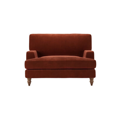 Isla Loveseat in Deep Coral Cashmere Velvet