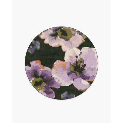 Avril Lavender Flatwoven Rug - 185 Round cm - Rug + Cushioned Pad System