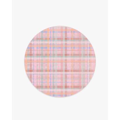 Cora Multicolour Pink Flatwoven Rug - 185 Round cm - Rug + Cushioned Pad System