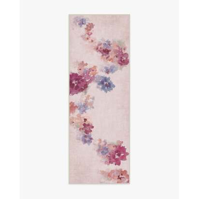Clara Soft Rose Flatwoven Rug - 75 x 215 cm - Rug + Pad System