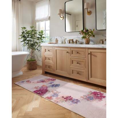 Clara Soft Rose Flatwoven Rug - 185 x 275 cm - Rug + Pad System