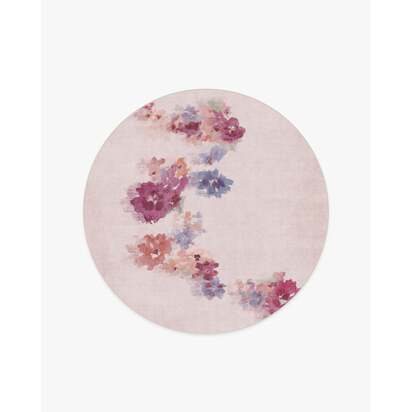 Clara Soft Rose Flatwoven Rug - 185 Round cm - Rug + Pad System