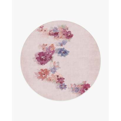 Clara Soft Rose Flatwoven Rug - 245 Round cm - Rug + Pad System