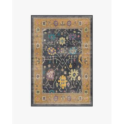 Jemima Vintage Ink Multicolour Flatwoven Rug - 120 x 185 cm - Rug + Pad System