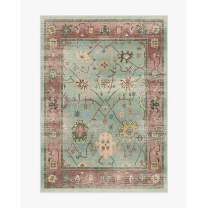 Jemima Sage and Rosewood Flatwoven Rug - 150 x 215 cm - Rug + Pad System