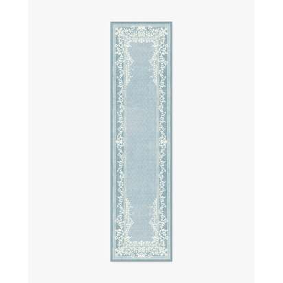 Juliet Slate Blue Flatwoven Rug - 75 x 305 cm - Rug + Pad System