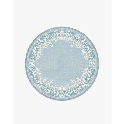 Juliet Slate Blue Flatwoven Rug - 185 Round cm - Rug + Pad System