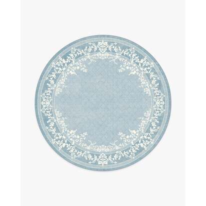 Juliet Slate Blue Flatwoven Rug - 245 Round cm - Rug + Pad System
