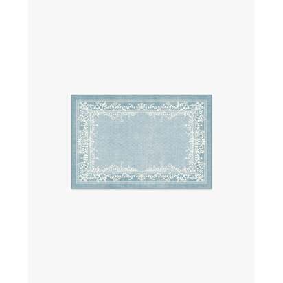 Juliet Slate Blue Flatwoven Rug - 60 x 90 cm - Rug + Cushioned Pad System
