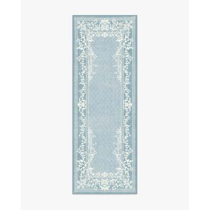 Juliet Slate Blue Flatwoven Rug - 75 x 215 cm - Rug + Cushioned Pad System