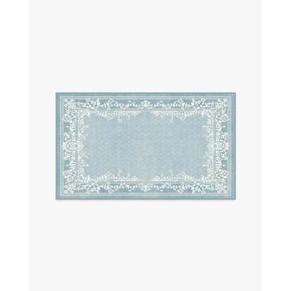 Juliet Slate Blue Flatwoven Rug - 90 x 150 cm - Rug + Cushioned Pad System