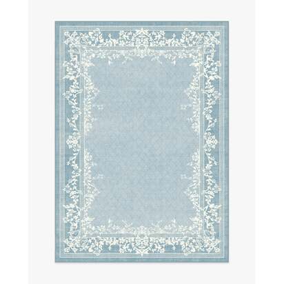 Juliet Slate Blue Flatwoven Rug - 150 x 215 cm - Rug + Cushioned Pad System