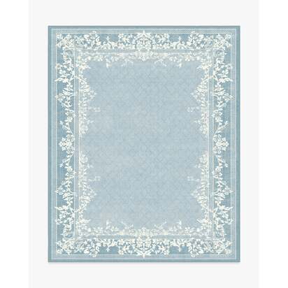 Juliet Slate Blue Flatwoven Rug - 245 x 305 cm - Rug + Cushioned Pad System