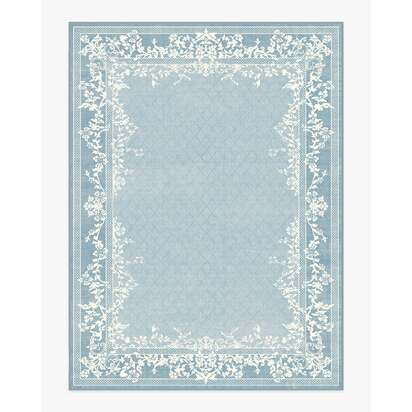 Juliet Slate Blue Flatwoven Rug - 275 x 365 cm - Rug + Cushioned Pad System