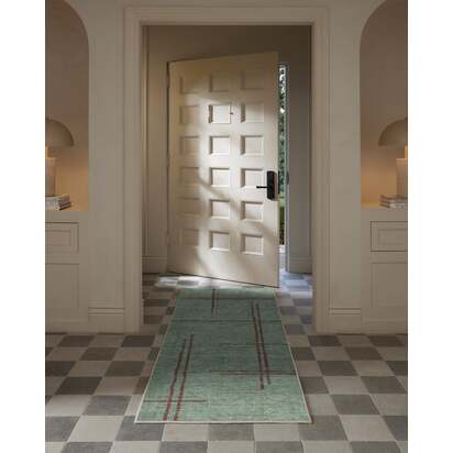 Stellan Sage Flatwoven Rug - 245 x 305 cm - Rug + Cushioned Pad System