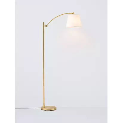 John Lewis Swing Arm Floor Lamp, Matt Gold Matt Gold | H152.4 x W71 x D29.2cm
