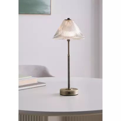 John Lewis Talbot Rechargeable  LED Table Lamp, Brass Brass