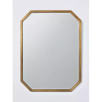John Lewis Marlborough Metal Wall Mirror, 81 x 61cm, Antique Brass Brass Antique | H81 x W2.50 x D61cm