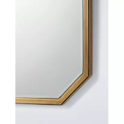 John Lewis Marlborough Metal Wall Mirror, 81 x 61cm, Antique Brass Brass Antique | H81 x W2.50 x D61cm