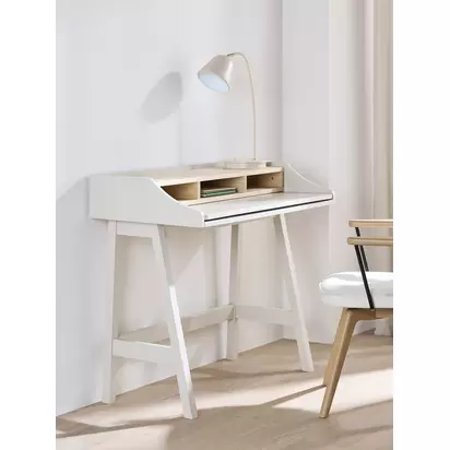 John Lewis Motto Pull-Out Desk, Greige Greige | H88 x W100 x D54cm