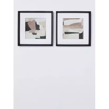 John Lewis Abstract Hand Painted Framed Wall Art, Set of 2, 50 x 50cm, Multi Multi | H50 x W50 x D5.40cm