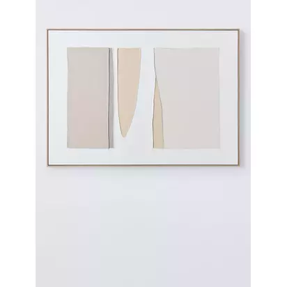 John Lewis 'Gathers Scene' Framed Hand Painted 3D Canvas, Natural Natural | L100 x W70 x D3.60cm