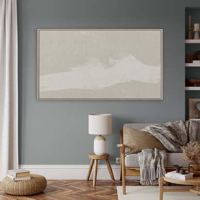 Neutral Abstract Sands Framed Canvas 90 x 120 cm Black