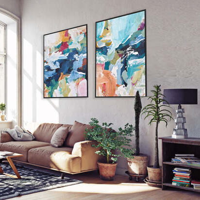 Dreams Come True Canvas Set Of 2 70 x 100 cm Black