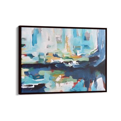 Abstract 357 Framed Canvas 70 x 100 cm Black