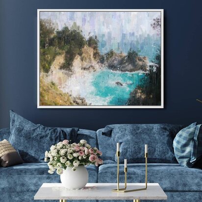 Sandy Bay Painting Framed Canvas 70 x 100 cm Black