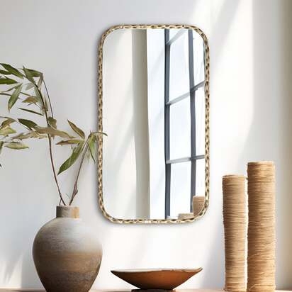 Vista Wall Iron Mirror | "Brass"