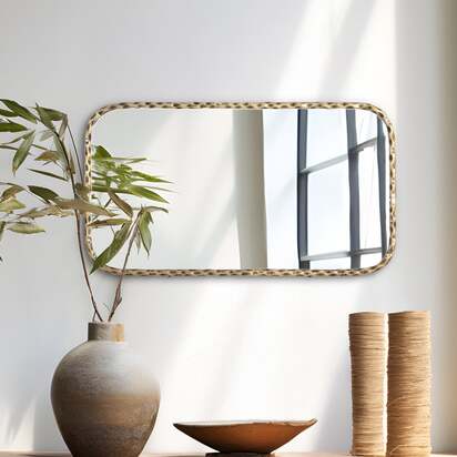 Vista Wall Iron Mirror | "Brass"