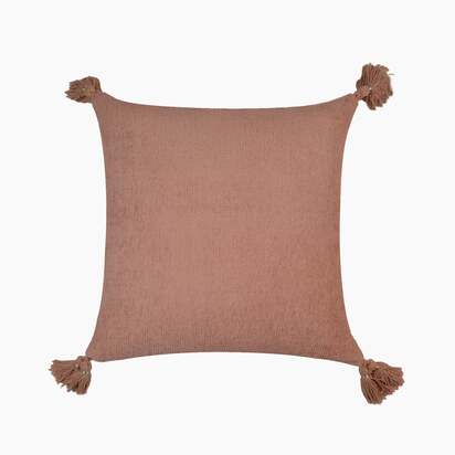 Coral Haven Chenille-Cotton Cushion | "Coral"