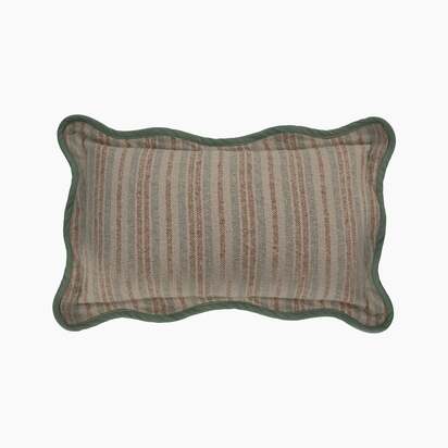 Dahlia Cotton Cushion | "Off White,Coral,Green"