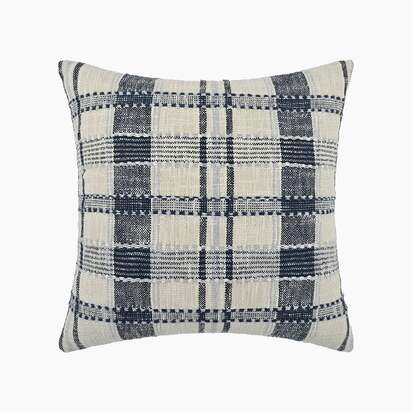 Guinevere White Cotton Cushion | "White,Blue"