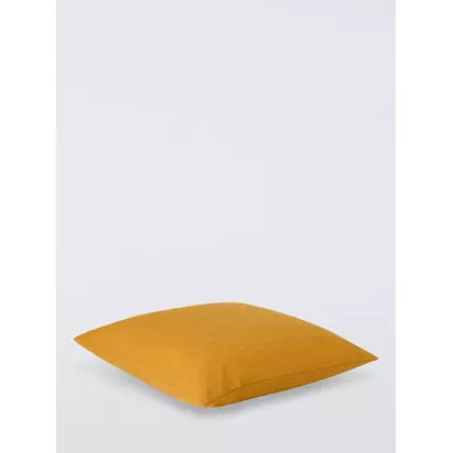 John Lewis Cotton Plain Indoor/Outdoor Cushion Mustard | 45 x 45 cm