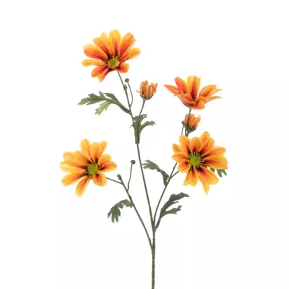 Floralsilk Eco Artificial Gazania Daisy Spray, 66cm, Orange Orange | H66 x W19 x D15cm