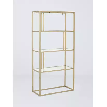 John Lewis Langham Bookcase, Brass Brass | H170.00cm x W80.00cm x D35.00cm