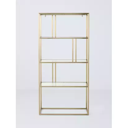 John Lewis Langham Bookcase, Brass Brass | H170.00cm x W80.00cm x D35.00cm