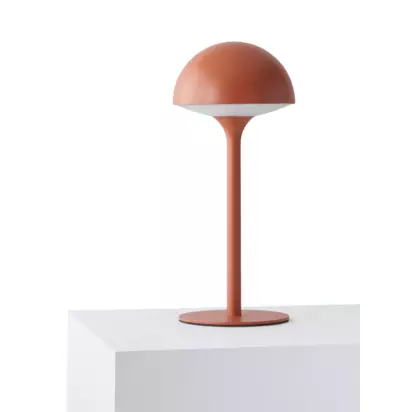 John Lewis Heftig Rechargeable Outdoor Table Lamp Sienna | H30 x W13.50 x D13.50cm