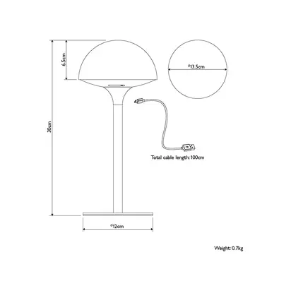 John Lewis Heftig Rechargeable Outdoor Table Lamp Sienna | H30 x W13.50 x D13.50cm