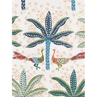 John Lewis Peacock & Palm Made to Measure Curtains or Roman Blind, Multi | W145cm