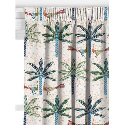 John Lewis Peacock & Palm Made to Measure Curtains or Roman Blind, Multi | W145cm