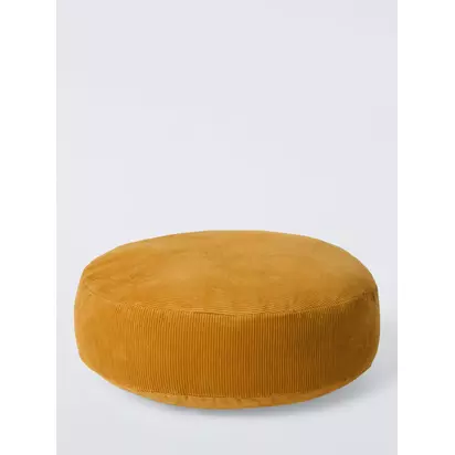 John Lewis Round Corduroy Scatter Cushion, 40cm Mustard | Dia.40cm