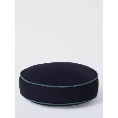 John Lewis Cotton Linen Round Scatter Cushion, 40cm Navy | Dia.40 x D10cm