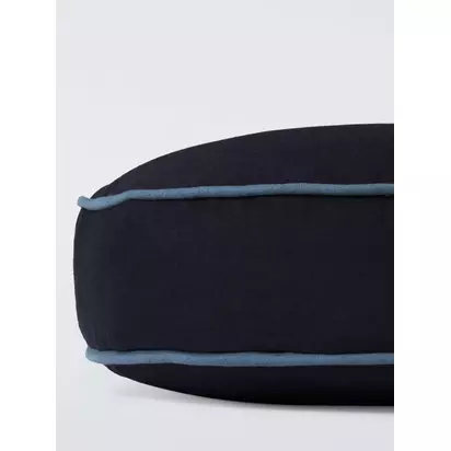 John Lewis Cotton Linen Round Scatter Cushion, 40cm Navy | Dia.40 x D10cm