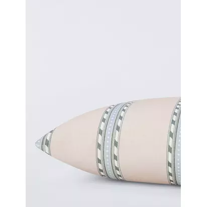 Morris & Co. Holland Park Stripe Indoor/Outdoor Cushion, Blue Slate | 30 x 40cm