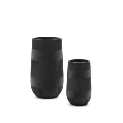 Set of 2 Tival black cement-effect planters Ã˜ 45cm