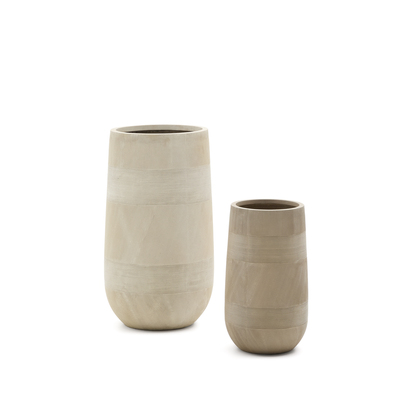 Tival beige cement-effect planter Ã˜ 45cm